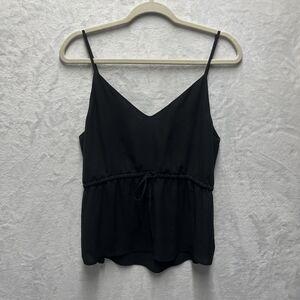 Aritzia Babaton Warren Camisole Women’s Sz M V-neck Blouse Sleeveless Top Black